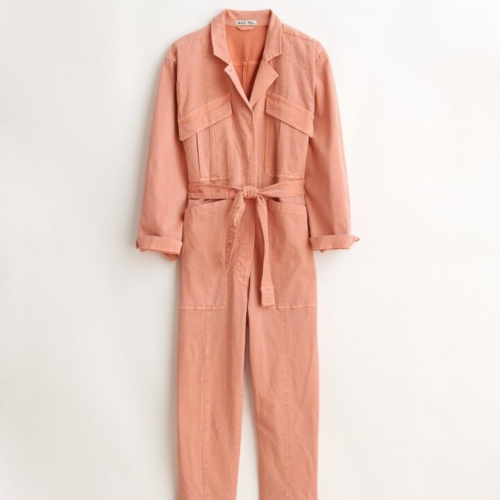 ALEX MILL Expedition Jumpsuit in City Pink Washed Twill, size small